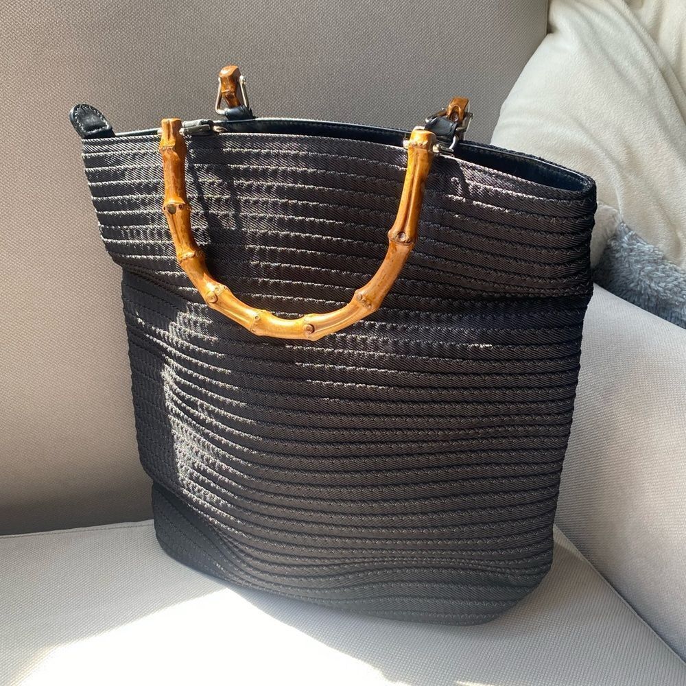 Gucci Black Tote with Bamboo Handles